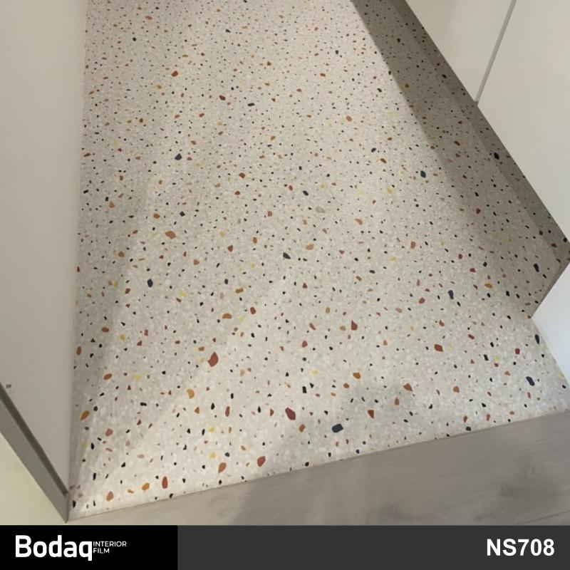 地板貼膜 住家大門鞋櫃玄關地面石紋裝飾地板貼膜 Bodaq NS708