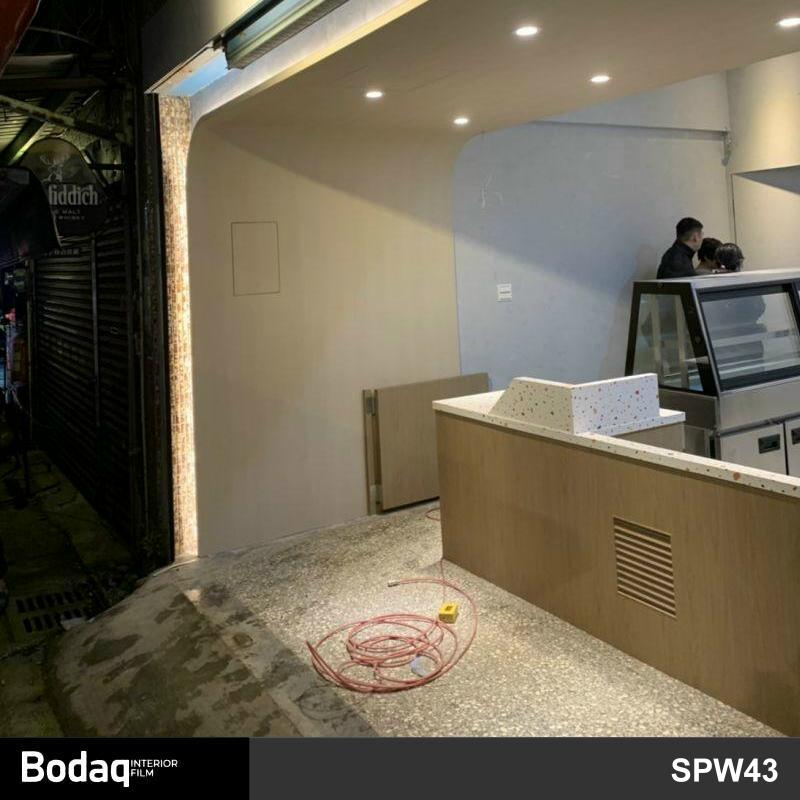 牆壁貼膜 奶茶咖啡甜品店前櫃牆面裝飾翻新轉色貼膜 Bodaq SPW43